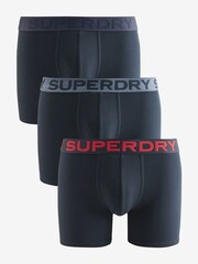 Superdry Blue Boxer Shorts 3 Pack - Image 1 of 5