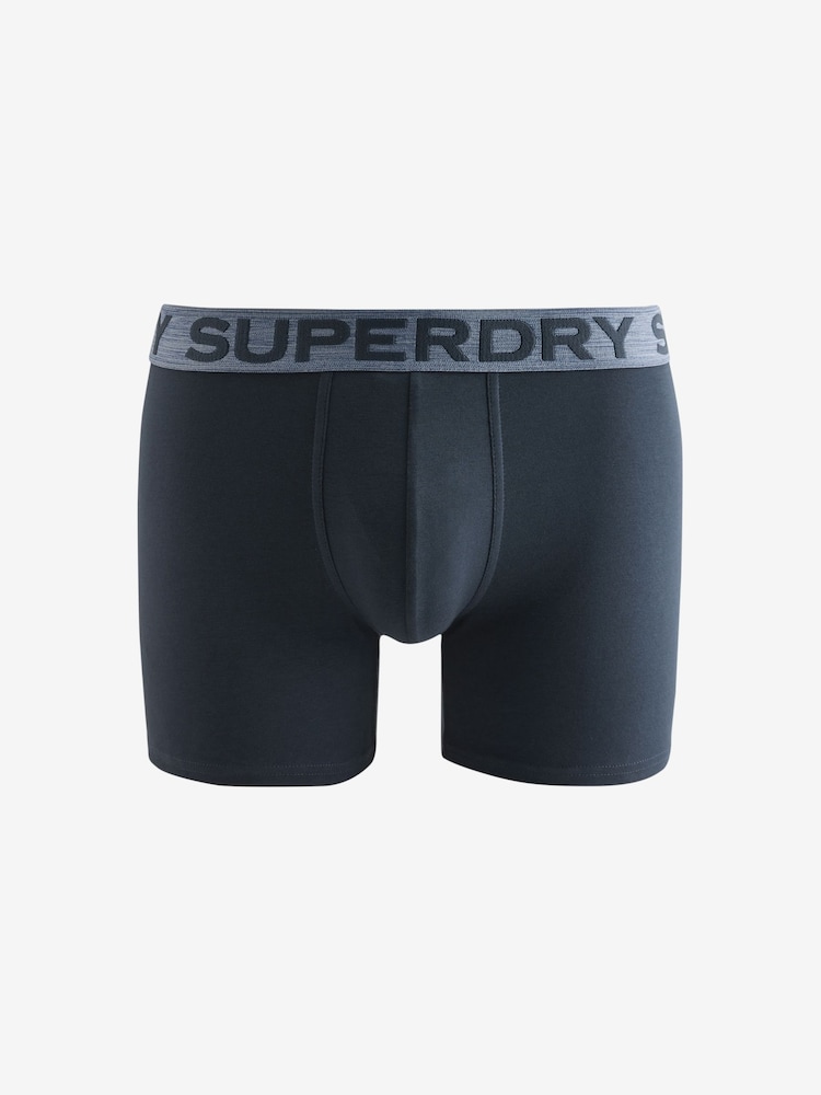 Superdry Blue Boxer Shorts 3 Pack - Image 2 of 5
