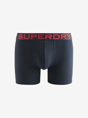Superdry Blue Boxer Shorts 3 Pack - Image 4 of 5