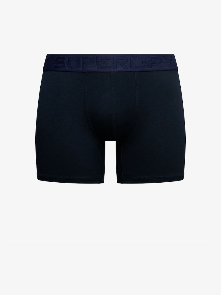 Superdry Blue Boxer Shorts 3 Pack - Image 7 of 7