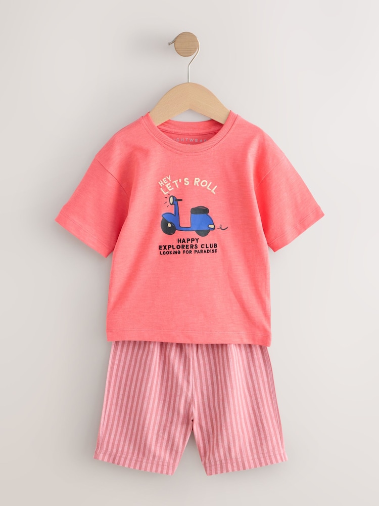 Blue/Green/Coral Transport - Woven Short Pyjamas 3 Pack (9mths-8yrs) - Image 2 de 7 Blue/Green/Coral Transport - Woven Short Pyjamas 3 Pack (9mths-8yrs) - Image 2 de 7