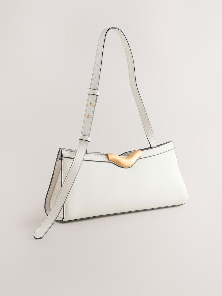 שנהב - תיק צד עם עיטור מטאלי - תמונה 1 מתוך 5