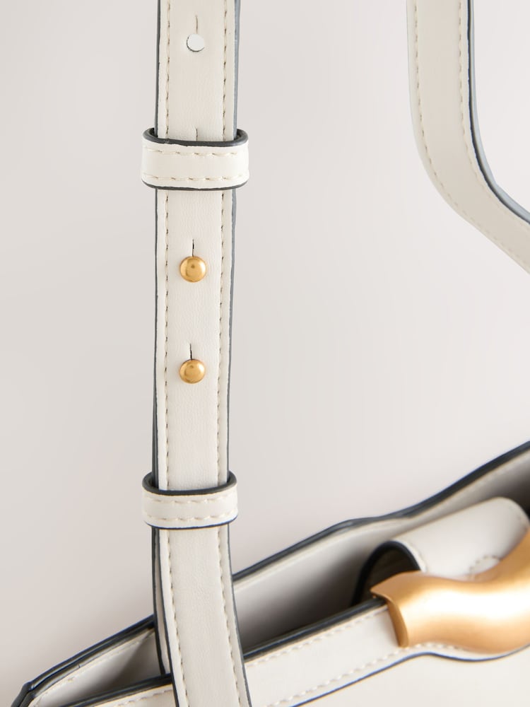 שנהב - תיק צד עם עיטור מטאלי - תמונה 5 מתוך 5