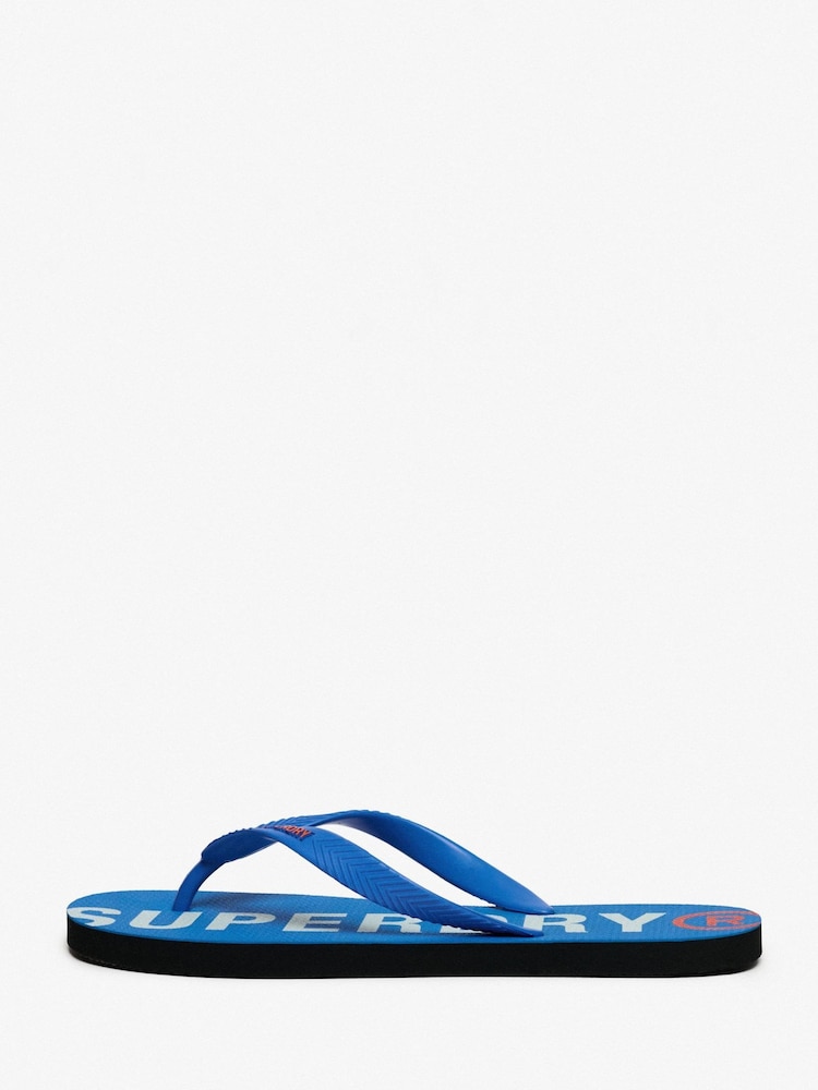 Superdry Blue Core Essential Flip Flops - Image 2 of 5 Superdry Blue Core Essential Flip Flops - Image 2 of 5