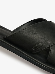 Superdry Black Vintage Cross Strap Sliders - Image 8 of 8