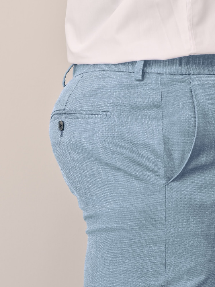 Light Blue Muscle Fit Elasticated Waist Motionflex Stretch Smart Trousers - Image 5 of 5