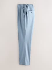 Light Blue Muscle Fit Elasticated Waist Motionflex Stretch Smart Trousers - Image 6 of 9