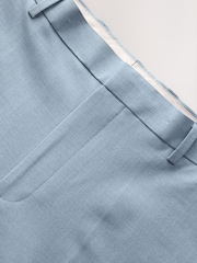 Light Blue Muscle Fit Elasticated Waist Motionflex Stretch Smart Trousers - Image 8 of 9