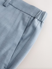 Light Blue Slim Fit Elasticated Waist Motionflex Stretch Smart Trousers - Image 12 of 12