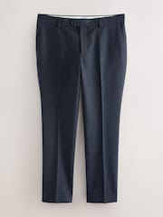 Navy Textured Smart Trousers with Side Elasticated Waistband - Image 1 of 5