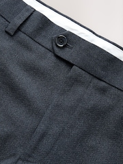 Navy Textured Smart Trousers with Side Elasticated Waistband - Image 3 of 5