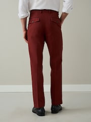 Red Textured Cotton Smart Chinos - Image 3 of 9