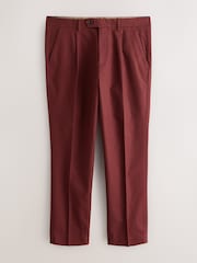 Red Textured Cotton Smart Chinos - Image 5 of 9