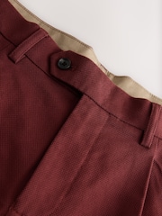 Red Textured Cotton Smart Chinos - Image 7 of 9