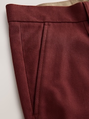 Red Textured Cotton Smart Chinos - Image 8 of 9