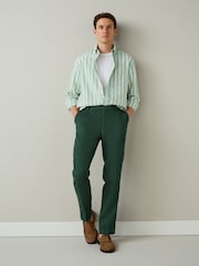 Green Textured Cotton Smart Chinos - Image 2 of 9