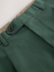 Green Textured Cotton Smart Chinos - Image 7 of 9