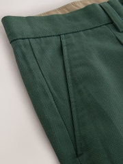 Green Textured Cotton Smart Chinos - Image 8 of 9