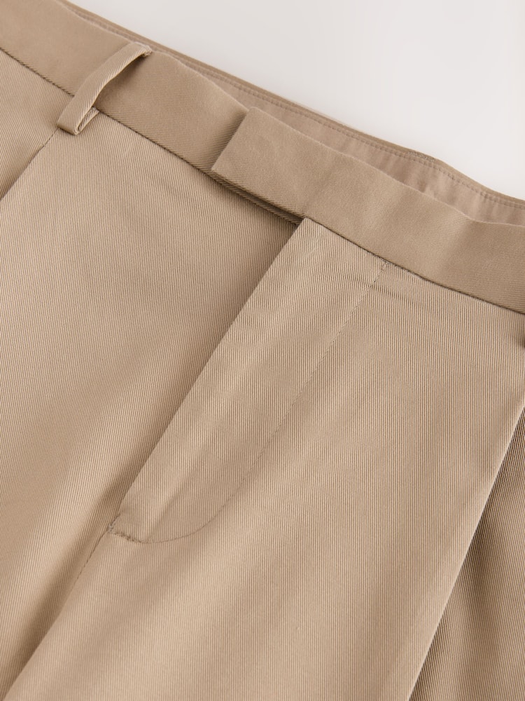 Stone Regular Tapered Fit N. Premium Smart Twin Pleat Chino Trousers - Image 11 of 11