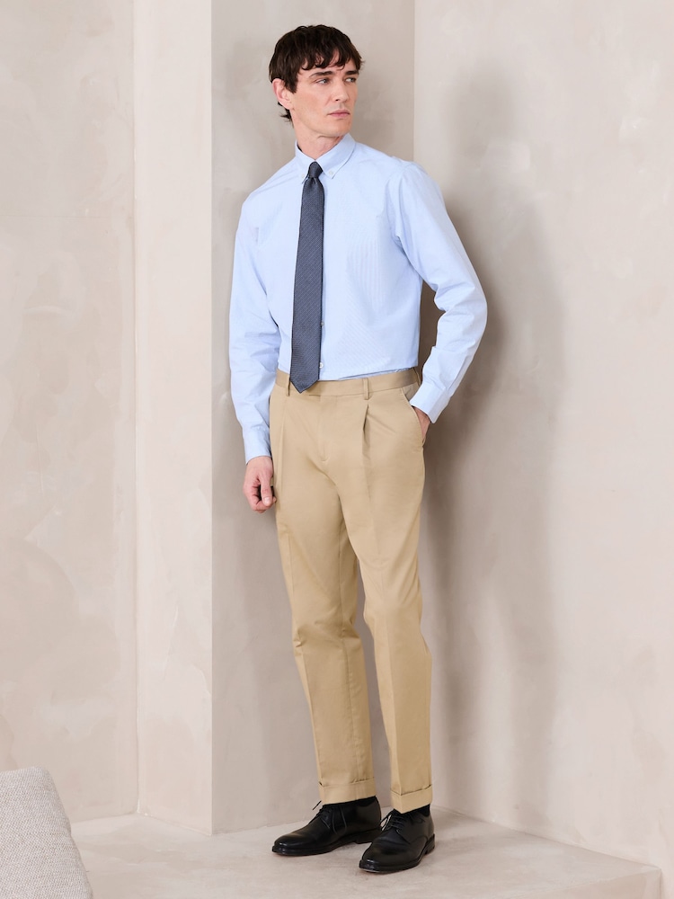 Stone Regular Tapered Fit N. Premium Smart Twin Pleat Chino Trousers - Image 2 of 11