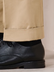 Stone Regular Tapered Fit N. Premium Smart Twin Pleat Chino Trousers - Image 6 of 11