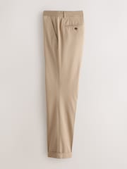 Stone Regular Tapered Fit N. Premium Smart Twin Pleat Chino Trousers - Image 8 of 11