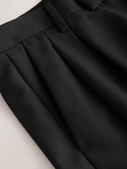 Black N.Premium Loose Fit Twin Pleat Wool Blend Smart Trousers - Image 7 of 8