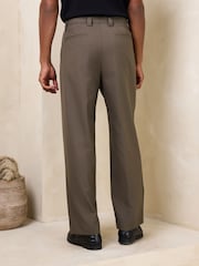 Neutral N.Premium Loose Fit Twin Pleat Wool Blend Smart Trousers - Image 4 of 11