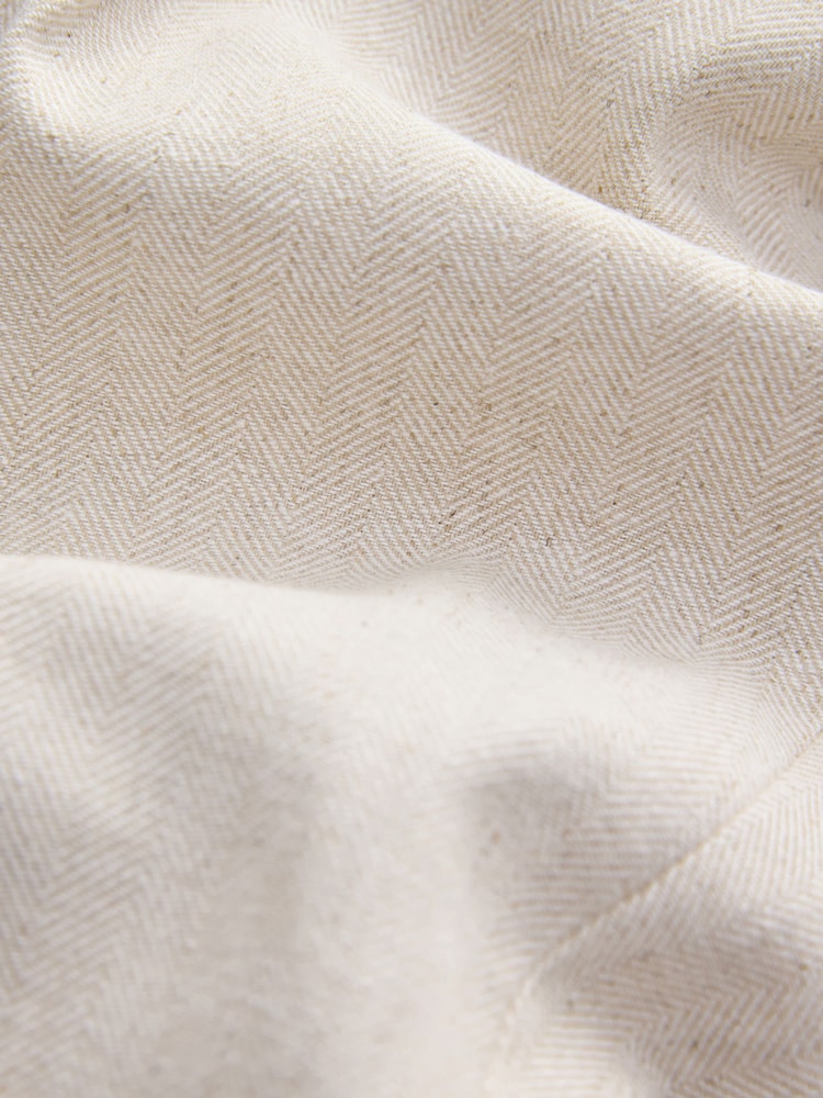 Neutral Regular Tapered Fit N. Premium Linen Blend Herringbone Trousers with Elasticated Waist - Image 11 of 11