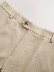 Piatră - Textured Linen Blend Smart Trousers - Imaginea 3 din 5