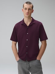 Burgundy Red/Navy Blue/Green Regular Fit Short Sleeve Revere Collar Jersey Shirts 3 Pack - Image 1 of 7