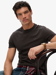 Superdry Black Essential Logo Emb T-Shirt - Image 4 of 5