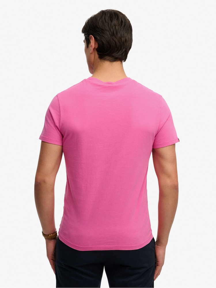 Superdry Bright Fluro Pink Essential Logo Emb T-Shirt - Image 2 of 7