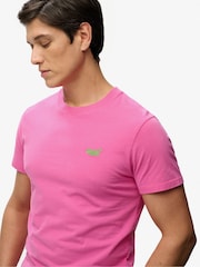 Superdry Bright Fluro Pink Essential Logo Emb T-Shirt - Image 4 of 7