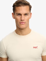 Superdry Cream Essential Logo Embroidered T-Shirt - Image 5 of 7