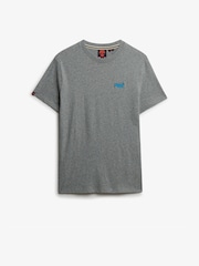 Superdry Grey Marl Essential Logo Emb T-Shirt - Image 6 of 7