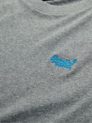 Superdry Grey Marl Essential Logo Emb T-Shirt - Image 7 of 7