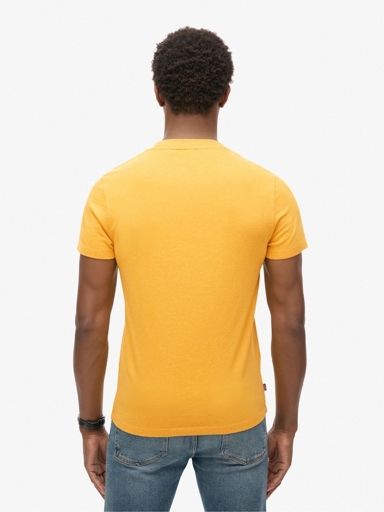 Superdry Yellow Essential Logo Embroidered T-Shirt - Image 2 of 9