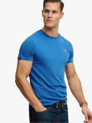 Superdry Monaco Blue Essential Logo Embroidered  T-Shirt - Image 3 of 6