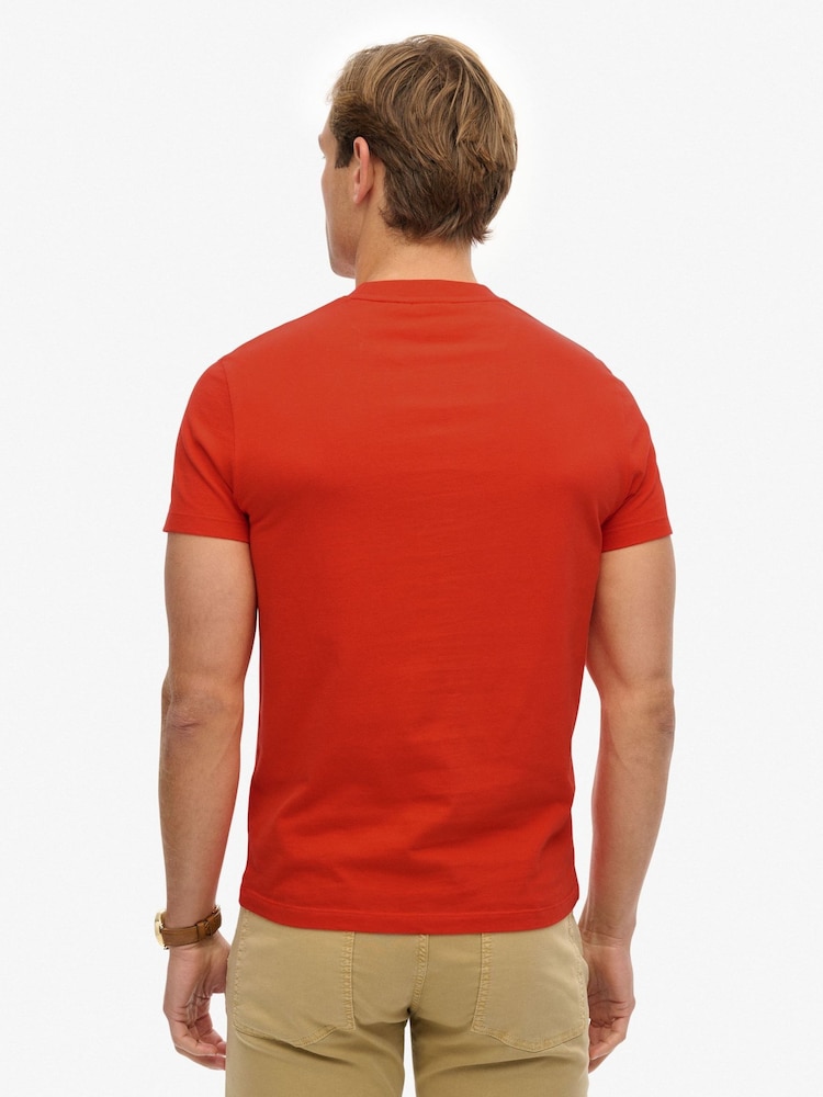 Superdry Orange Essential Logo Emb T-Shirt - Image 2 of 7