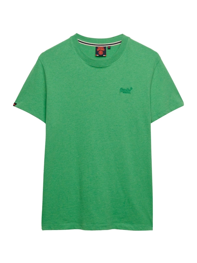 Superdry Bright Green Tonal Essential Logo Emb T-Shirt - Image 6 of 6