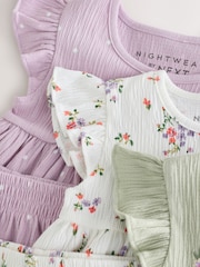 Lilac Purple Snuggle Short Pyjamas 3 Pack (9mths-8yrs) - Image 12 of 13