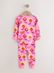 Pink/Purple Retro Floral Print Snuggle Pyjamas 3 Pack (9mths-12yrs) - Image 9 of 11