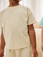 Multi - Aqua Peach Yellow Embroidery Detail Pyjamas 3 Pack (9mths-12yrs) - Bild 11 von 12