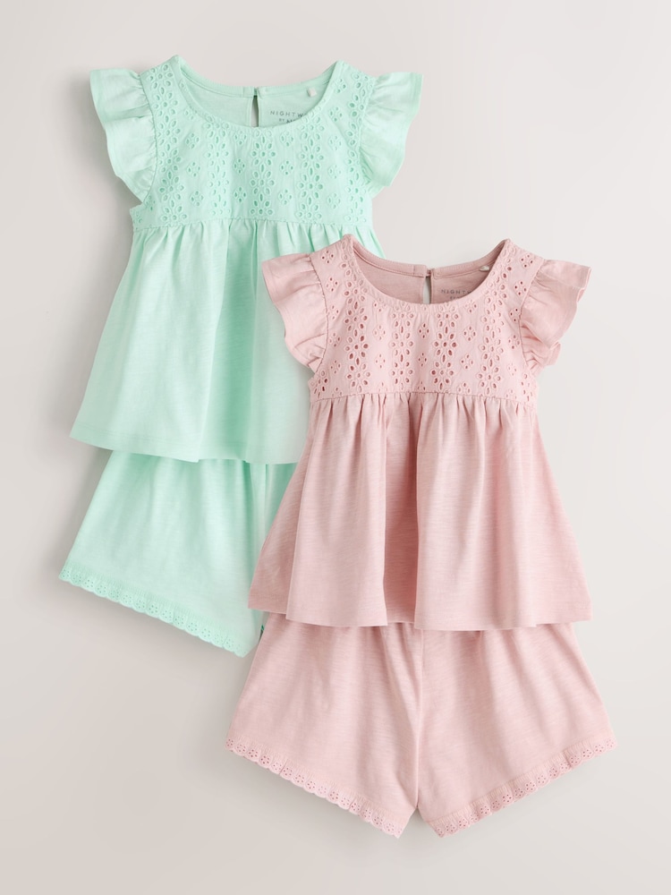 Pink/Green Short Pyjamas 2 Pack (9mths-8yrs) - Image 1 of 6