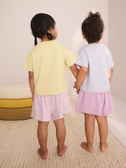 Pink/Lilac Pastel Applique Short Pyjamas 2 Pack (9mths-10yrs) - Image 4 of 5