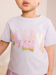 Pink/Lilac Pastel Applique Short Pyjamas 2 Pack (9mths-10yrs) - Image 5 of 5