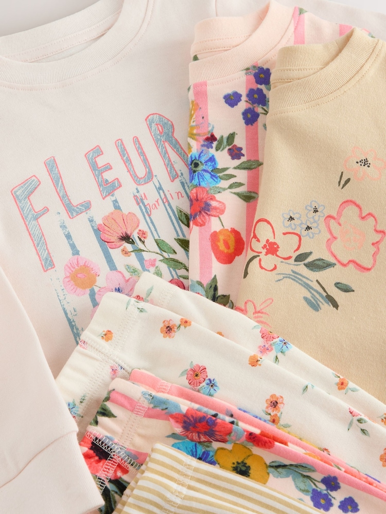 Pink/Yellow floral Snuggle Pyjamas 3 Pack (9mths-12yrs) - Image 13 of 13