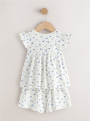 Blau mit floralem Muster - Snuggle Short Pyjamas 3 Pack (9mths-8yrs) - Bild 3 von 7