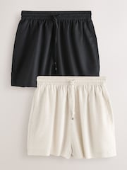Black/Neutral Shorts 2 Pack with Linen - Image 1 of 9
